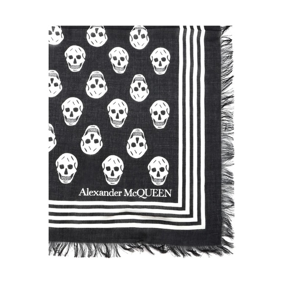 NWT | Alexander McQueen | 🖤💀 Skull Print Biker Scarf 🖤 - Picture 2 of 12